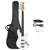 Glarry GJazz Electric Bass Guitar White pickguard - White